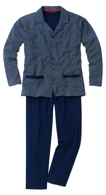 Produktbild von Götzburg Pyjama Alan navy gemustert Übergröße