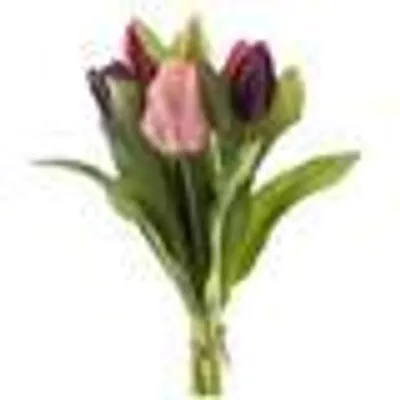 Produktbild von Kunstblumen Tulpenstrauß rosa/lila 31 cm