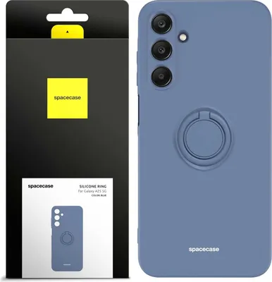 Image de Coque en silicone SPACECASE Coque en silicone avec anneau pour Galaxy A25 5G Bleu