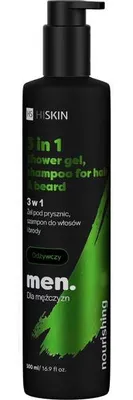 Produktbild von HISKIN Men 3-in-1 Duschgel, Shampoo für Haar und Bart, pflegend, 500 ml