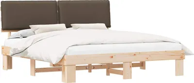 Zdjęcie produktu dla Ramka łóżka z tapicerowanym wezgłowiem Ciemnoszary 200 x 200 cm