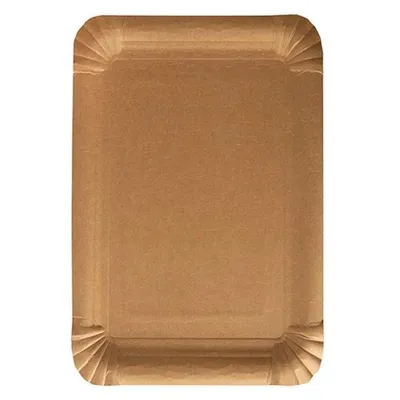 Produktbild von Papstar Pappteller eckig "pure" 16,5 x 23 cm braun, 2 x 250 Stück