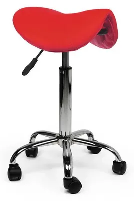 Produktbild von Sattelhocker Rot auf Rollen - Standard (50-68cm) / ohne Fußstütze / Standard Räder