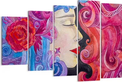 Produktbild von Bild auf Leinwand - Leinwandbild - Frau Abstraktion - 150x100cm - Wand Bild - Wanddeko - Leinwanddruck - Bilder - Kunstdruck - Wanddekoration - Leinwand bilder - Wandkunst - EG150x100-4005