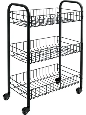Produktbild von Metaltex Servierwagen mit 3 Körben Siena Schwarz