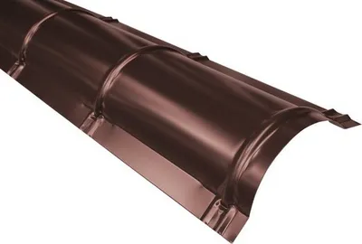Produktbild von PRECIT Firstblech halbrund Schokoladenbraun RAL 8017 2000 mm x 114 mm x 280 mm