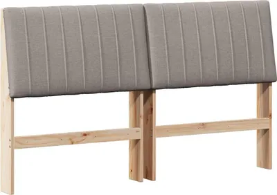 Zdjęcie produktu dla vidaXL Tapicerowane wezgłowie taupe 160 cm lite drewno sosnowe