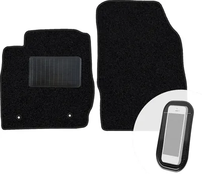 Produktbild von moto-MOLTICO Vorne Fußmatten Auto Velours Autoteppiche Schwarz Automatten Set 2-teilig passend für Ford Fiesta 2008-2011