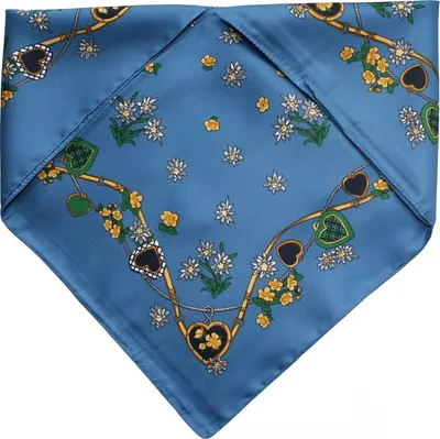 Produktbild von German Wear, Halstuch Trachtentuch mit Herzmuster nikituch 53x53cm avio blau