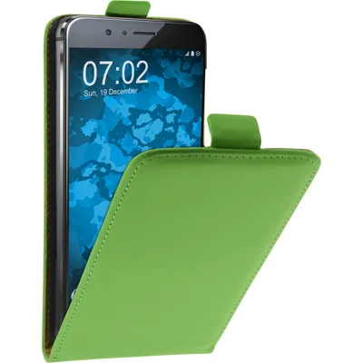 Produktbild von PhoneNatic Kunst-Lederhülle kompatibel mit Huawei Honor 8 - Flip-Case grün + 2 Schutzfolien
