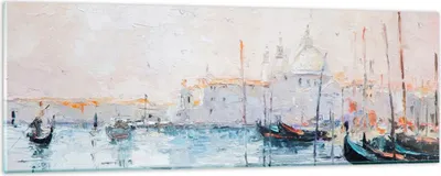 Produktbild von Bilder auf glas - Venedig Basilika - 90x30cm - Glasbilder - Wandbilder - Kunstdruck - zum Aufhängen bereit - Wanddekoration aus Glas - Glas Bilder - Wandbild auf Glas - Einteilig - GAB90x30-3662