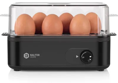 Eierkoker für 6 Eier, 3 Härtegrade, Edelstahl, 385 W, kompakt