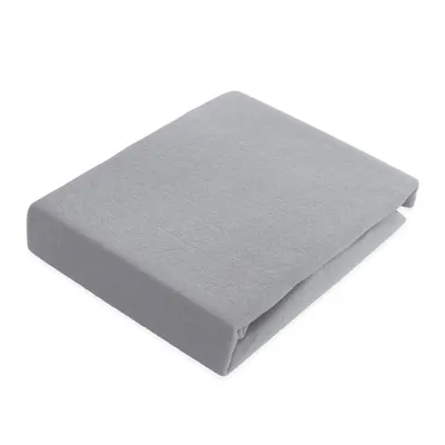 A folded gray fleece blanket on a white background.