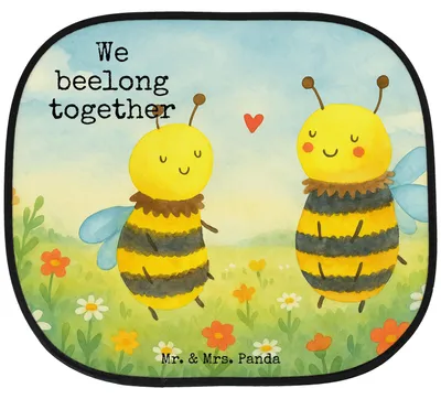 Produktbild von Mr. & Mrs. Panda Sonnenblende Auto Biene Verliebt Design - Weiß - Geschenk, Sonnenschutz Seitenscheibe, Fürs, Autoscheibe
