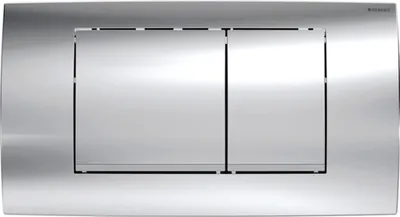 Image de Plaque deGeberit Twinline30 2 volumes chrome brillant/chrome mat/chrome brillant, 1 pièce.