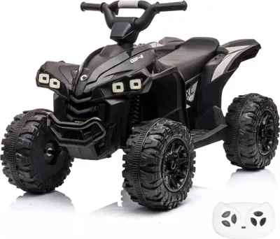 Produktbild von Vrooomy XC-Sport Kinder Elektroquad 12V (2–5 Jahre) – mit Fernbedienung, 2x 35W Motoren & LED – Kinder Quad Elektrofahrzeug – Schwarz