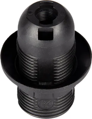 Produktbild von E14 Lampenfassung (PBT), Gewindefassung mit Einbauring Schwarz