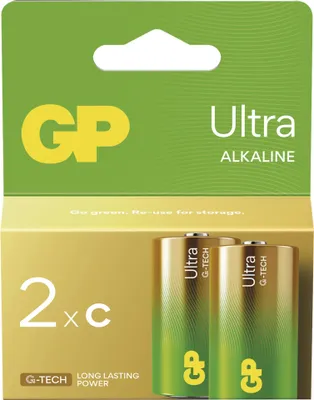Alkalická baterie GP Ultra C (LR14), 2 ks