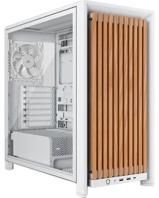 Image de Corsair FRAME 4000D Wood RS Édition Blanc/Chêne avec 4 ventilateurs de 120 mm