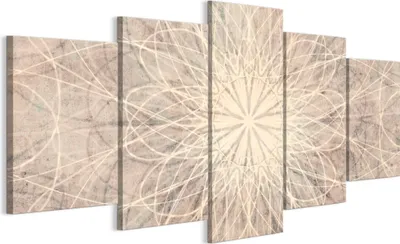 Produktbild von LUMASOUL Leinwand Bilder 100x50 cm, Leinwandbild Boho Motiv, Wandbilder Holzrahmen und Webstuhl Wohnzimmer und Schlafzimmer, 5 teilig