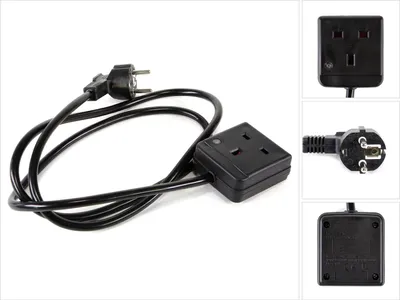 Produktbild von UK zu EU Netzkabel Adapter 1,5 m ( Stecker /  Kabel / Verlängerung / Konverter/ Reisestecker / Reisekabel ) UK2DE