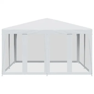 Produktbild von Möbel Pavillons & Partyzelte - Weiß - CLORIS Partyzelt mit 8 Mesh-Seitenteilen Weiß 4x4 m HDPE,14.4 Kg - 671942