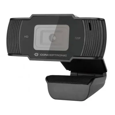 Produktbild von Conceptronic Webcam Amdis 720P HD Webcam+Microphone sw, Farbe:Schwarz
