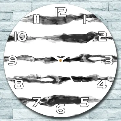 Produktbild von Wanduhr aus Glas Rund fi 30 Tintenstreifen Quarz Deko Wohnzimmer Büro
