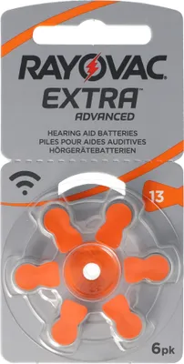 Produktbild von Rayovac Hörgerätebatterie H13MF Nr. 13 PR48 Extra Advanced, 310mAh 6 Stück im Blister