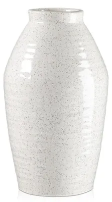 Image de Vase en céramique, 27 cm, blanc. Vase à fleurs, vase décoratif pour fleurs et plantes, idéal pour la table, le salon ou la salle de bain