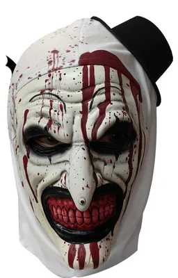 Clownmaske aus Latex, gruselig, mit Kopftuch, Vollkopf, für Halloween & Cosplay