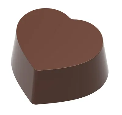 Produktbild von Schokoladenform Pralinenform HERZ Magnetisch 3x6=18 Mulden zur Verwendung von Transferblättern Robust + Stossfest CHOCOLATE WORLD