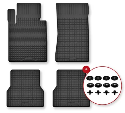 Image de Tapis auto caoutchouc bac pour BMW 3 E30 1986-1993 4 pièces avec clips