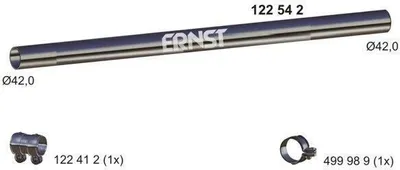 Produktbild von ERNST Abgasrohr Auspuffrohr für VW GOLF II (19E, 1G1) 122542