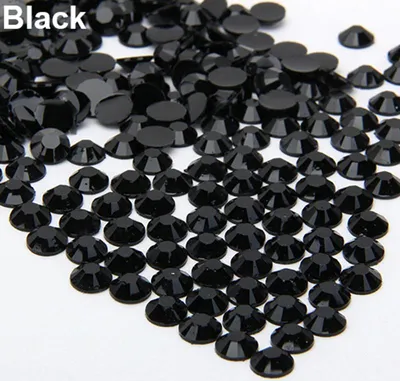Produktbild von 2000 Stück Harz-Strasssteine mit flacher Rückseite zum Selbermachen, für Handyhüllen, Nagelaufkleber, 2/3/4/5 mm-Schwarz,3mm