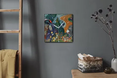 Produktbild von Coloray Hodiny Unikátní 30x30 cm  Tiché hodiny Pro obývací pokoj a kuchyň Nástěnné hodiny Plátno Bílé ručičky hodin - Zahrada v Etten Van Gogh