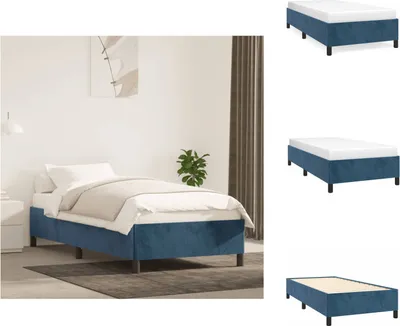 Produktbild von vidaXL Bettgestell Dunkelblau 90x190 cm Samt -  Betten & Bettgestelle