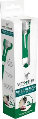 Immagine prodotto di Spazzolino per cani Vets Best con tre testine verde