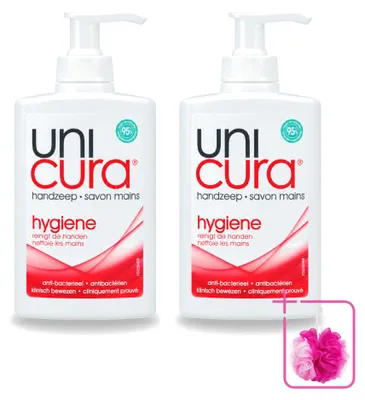 Immagine prodotto di 2 flaconi di sapone liquido per le mani Unicura, con dispenser a pompa, da 250 ml ciascuno - confezione risparmio - 2 pezzi