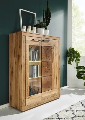 Produktbild von Highboard 103x135 cm "Danzig" Wildeiche geölt