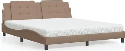 Produktbild von vidaXL Bett mit Matratze "Zadar" Cappuccino-Braun 180x200 cm Kunstleder