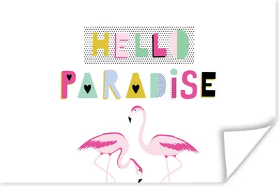 Produktbild von MuchoWow® Poster Flamingo - Rosa - Weiß 60x40 cm - Schlafzimmerdekoration