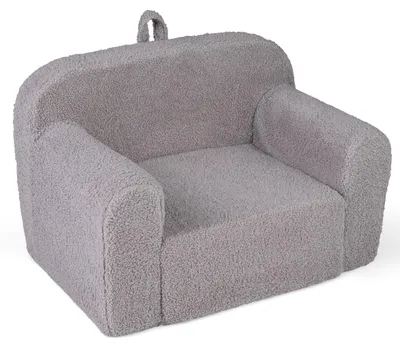 Produktbild von KOMFOTTEU Kindersofa, gepolsterter Kindersessel aus Teddystoff, tragbares Kindercouch mit Griff & Armlehnen, Lesesessel für Kinderzimmer & Spielzimmer, Minisofa für Kinder ab 3 Jahren, 62 x 40 x 41 cm