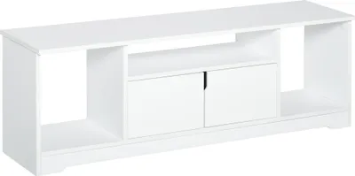 Produktbild von HOMCOM TV-Schrank für Fernseher bis zu 42 Zoll, moderner Wohnzimmer-TV-Tisch mit Doppeltürschrank und 3 offenen Fächern, 120 x 30 x 41 cm, Weiß