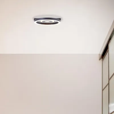 Produktbild von LED Deckenlampe, 20 x 20 cm, 12 W, 1100 lm, 3000 K, schwarz