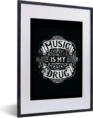 Produktbild von MuchoWow® MuchoWow® Gerahmtes Poster Musik - Retro - Zitat 30x40 cm - Poster mit zchwarzem Bilderrahmen - Wandposter Schlafzimmer