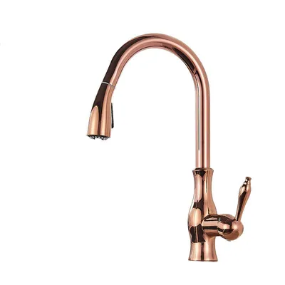 Produktbild von Küchenarmatur mit ausziehbarem Auslauf im Retro-Stil ROSA GOLD
