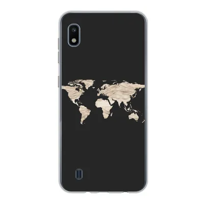 Produktbild von MuchoWow® Handyhülle Schutzhülle Hülle für Samsung Galaxy A10 Weltkarte - Heu - Braun Silikon Softcase Handy Hülle - Schutzhülle
