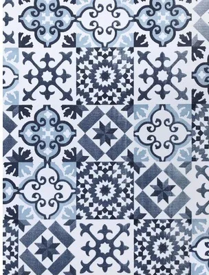 Produktbild von Bodenschutzmatte Vintage Floor Tile Antique blau 65x100 cm