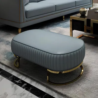 Produktbild von Designer Hocker Polsterhocker Fuß Ablage Möbel Wohnen Sitzbänke Sitz Textil Neu
